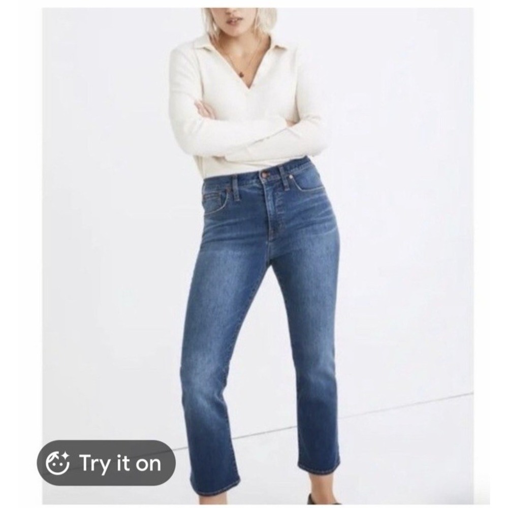Madewell Slim Demi Boot Jeans Plus Size 35T Denim Medium High Rise Stretch Ankle